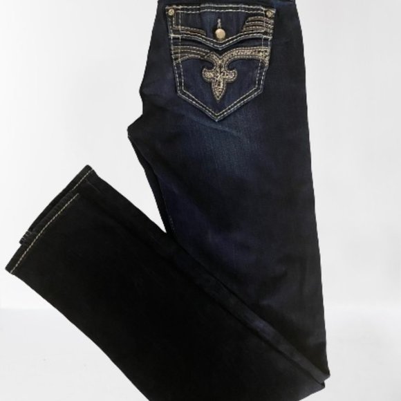 ROCK REVIVAL AXTEEN SKINNY STRETCH WOMEN JEANS Tag SZ 27 MEASURE Sz WAIST 29 3/4 - Picture 2 of 16